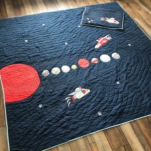 Pottery Barn Kids outer space theme bedding set